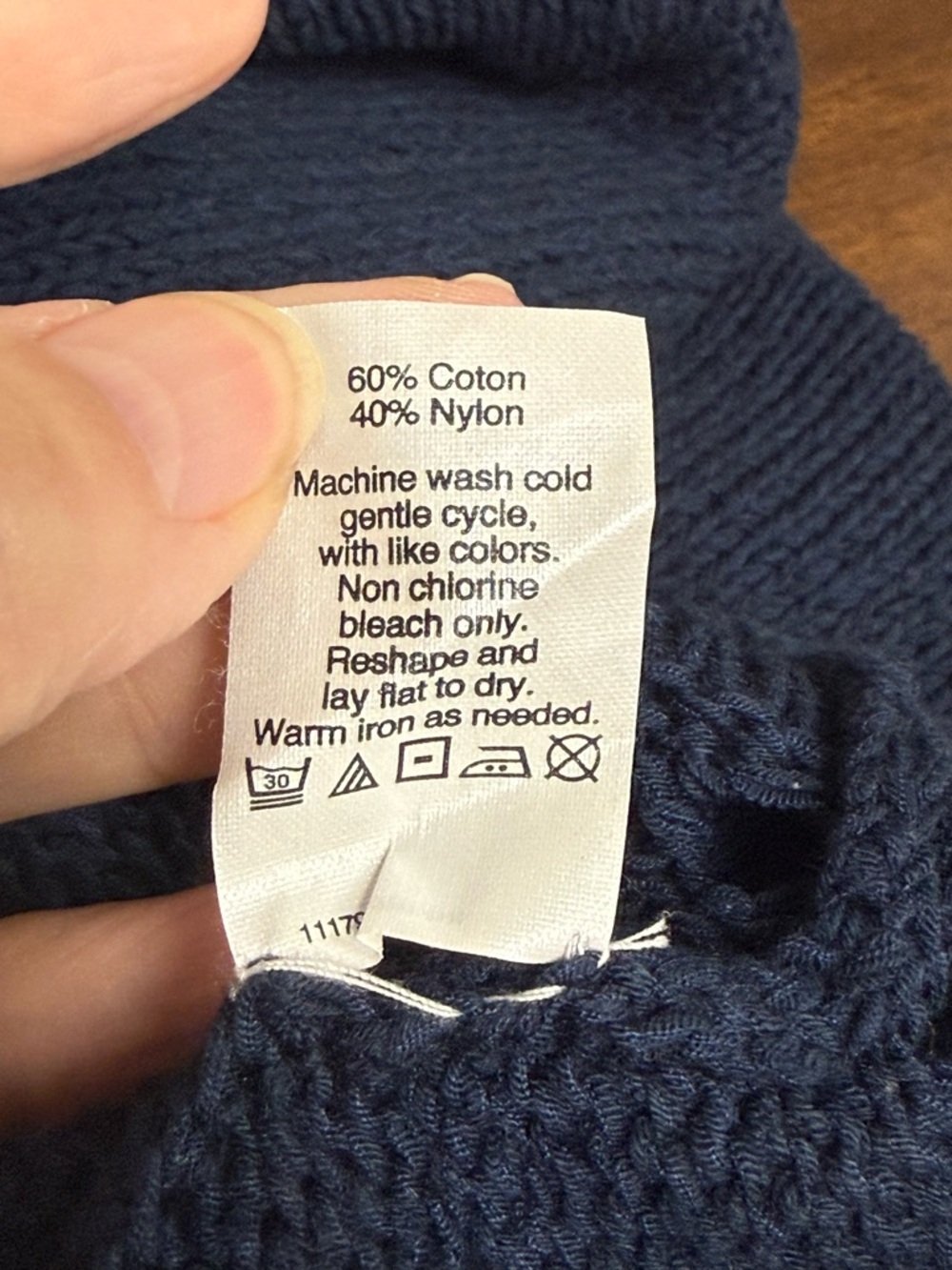 J.Crew Navy Knit Sweater Medium Cotton Blend Crewneck Lightweight Classic - Picture 9 of 10